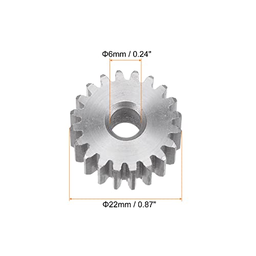 HARFINGTON Straight Spur Gear 6mm Bore 20T Mod-1 Hardened 45# Steel Spur Diff Differential Motor Gear RC Car Replacement Parts - style: 20T