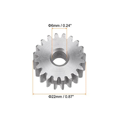 HARFINGTON Straight Spur Gear 6mm Bore 20T Mod-1 Hardened 45# Steel Spur Diff Differential Motor Gear RC Car Replacement Parts - style: 20T