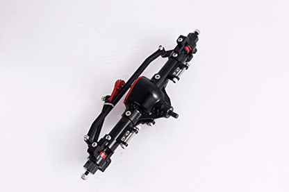 Aluminum Alloy Front and Rear Axle and Universal Driveshafts Set for 1/10 RC Crawler Car Axial SCX10 (Black) - color: Black