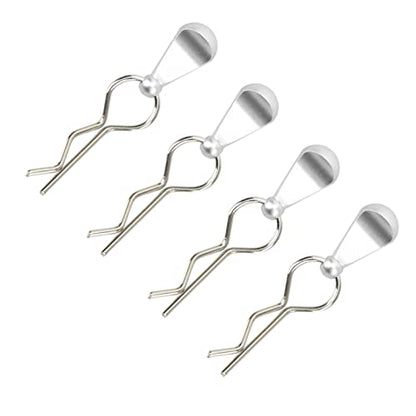 RC Car Body Clips Pull Tabs1/1 RC Body Clips Pins with Pull TabsBody with Tabs for 1/8 Car, /1RC Pins Tabs High Strength 4Pcs Great Durability (Silver) - color: Silver