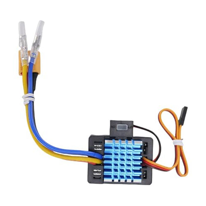 CHICIRIS 80A Brushed ESC Electronic Speed Controller, with T Plug XT60 Plug for 1/10 RC Car RC Boat 540 550 750 Motors (Blue) - color: Blue
