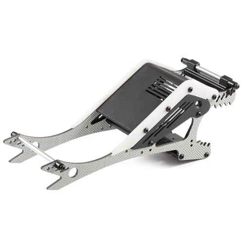 Wolf-Head Carbon Fiber LCG Chassis Kit, Silver Rails | With 3D Printed Panels Electronics Tray, Forward Angled Delrin Skid Plate, for 1/10 RC Crawler 1.9S Cheater Rigs Comp Builds - color: Silver Kit