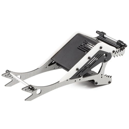 Wolf-Head Carbon Fiber LCG Chassis Kit, Silver Rails | With 3D Printed Panels Electronics Tray, Forward Angled Delrin Skid Plate, for 1/10 RC Crawler 1.9S Cheater Rigs Comp Builds - color: Silver Kit