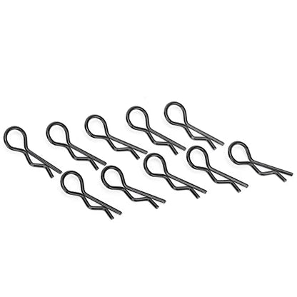Qiilu Durable RC Body Clips for 1/5 1/6 /8 /10 RC Car - 10Pcs Metal Shell Clip Pins, Teardropshaped Pull Tabs (Black) - color: Black