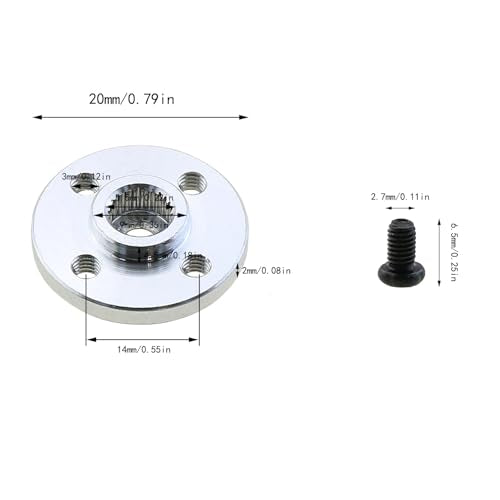 6-Piece Metal Servo Horn Set Aluminum Round 25T Standard Servo Wheel with Screws for RC Robot Boat Car Aircraft Modification Parts