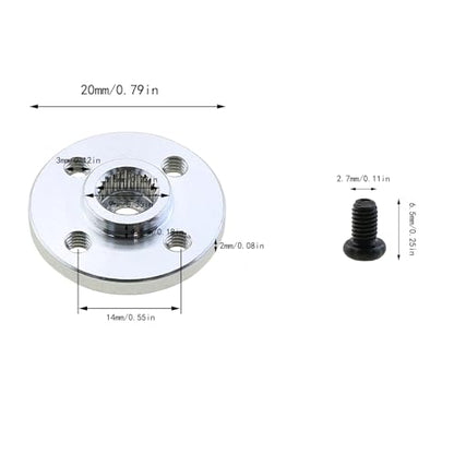 6-Piece Metal Servo Horn Set Aluminum Round 25T Standard Servo Wheel with Screws for RC Robot Boat Car Aircraft Modification Parts