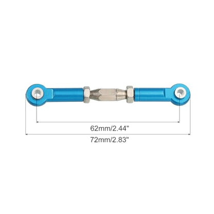 MECCANIXITY 4 Pcs Steering Servo Turnbuckle Rod RC Aluminum Alloy Linkages for HSP 1/10 94123 On-Road RC Car (Blue, 62mm) - color: Blue, size: 62mm