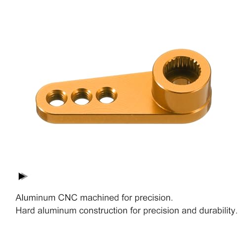 MECCANIXITY Aluminum Alloy 25T Steering Servo Single Arm Horn Gold for DIY RC Car/Boat/Airplane Boat Accessories 2 Pcs - color: Gold
