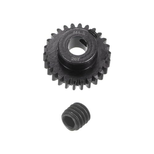 uxcell Mod 1 26T Pinion Gear 8mm Bore Hardened Steel Motor Rack Spur Gear for RC Car Truck Gear Drive