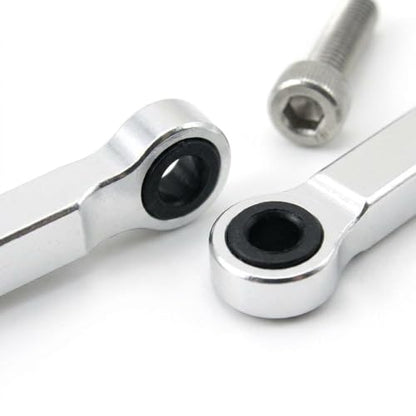 RC Steering Link Aluminum Alloy Steering Rod Linkage Remote Control Truck Replacement CNC Machined Part Suitable for SCX30 Model, Silver - color: Silver
