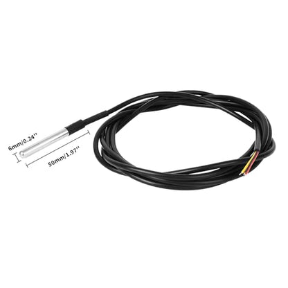 6PCS DS18B20 Temperature Sensor 2M Waterproof Temperature Probe Suitable for Arduino, xiao,ESP32 etc Development Boards Stainless Steel Probe Temperature Range (-55℃~ +125℃)