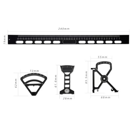RC Chassis Setup Station for 1/10 Touring Car,Black | Camber Toe Gauge,CNC Aluminum Setup system,1/10 On Road Setup,Precision RC Tool