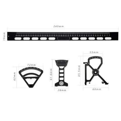 RC Chassis Setup Station for 1/10 Touring Car,Black | Camber Toe Gauge,CNC Aluminum Setup system,1/10 On Road Setup,Precision RC Tool