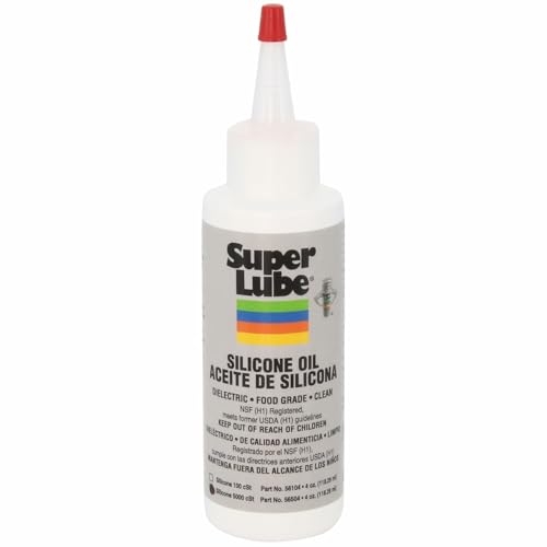 Super Lube Silicone Oil High & Low Temp CST (Clear, 4oz Bottle) | NSF Certified Food Grade & Clean | High and Low Temp Stable - size: 5000 cSt - 4oz Bottle