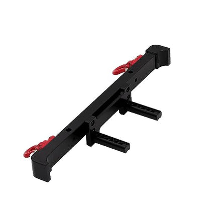 for MN128 MN 128 Metal Front and Rear Bumper with Tow Hook 1/10 RC Crawler Car Upgrade Parts Accessories(Front Rear Black)