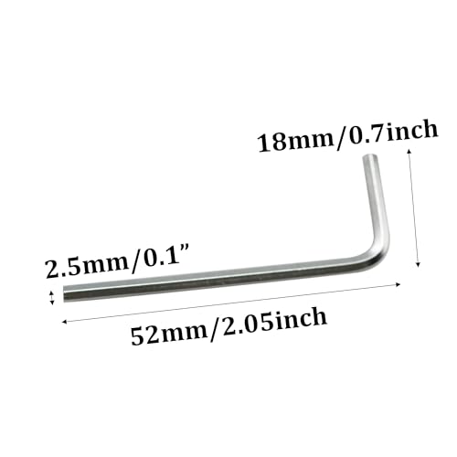 50Pcs 2.5mm Allen Wrench L-Shaped Hex Key Wrench Set, Metric Hexagon Head Replacement Tool for Furniture and Bike Repair - size: 2.5mm