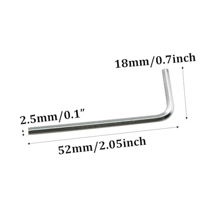 50Pcs 2.5mm Allen Wrench L-Shaped Hex Key Wrench Set, Metric Hexagon Head Replacement Tool for Furniture and Bike Repair - size: 2.5mm