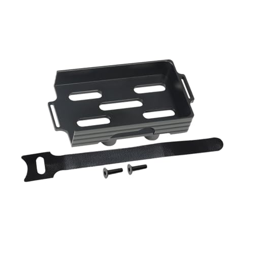 RC Battery Tray Mounting Plate with Tie Replacement Universal RC Accessory Upgrade Part for TRX4M 1/18 Car Hobby Car Vehicle- Black - color: Black