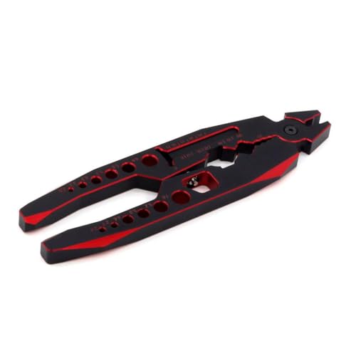RC Crawler Shock Absorber Pliers 1/10 Scale Metal Ball Nose Tool Compatible with SCX10(Black-red) - color: Black-red