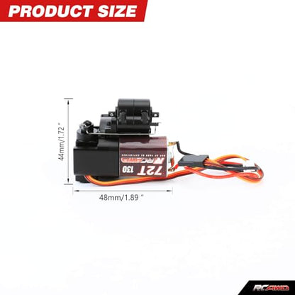 RCAWD Alum SCX24 2 Speed Transmission 72T 130 Motor Set for Axial 1/24 SCX24 AX24 Series Upgrades Part Black