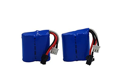 Blomiky 2 7.4V 600mAh 4.44Wh Lion Battery with SM-2P Black 2 Pin Plug Suitable for Skytech TKKJ Blue Boat H100 H102 H106 and H120 RC Ship Boat / H100 Battery 2