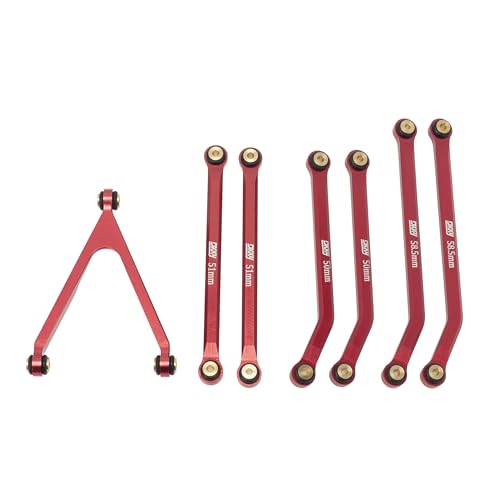 DKKY CNC Aluminum High Clearance for 1/24 RC Crawler Axial SCX24 AXI00001 C10 AXI00002 Jeep JLU Ford Bronco AXI00006 Upgrades (Red) - color: Red
