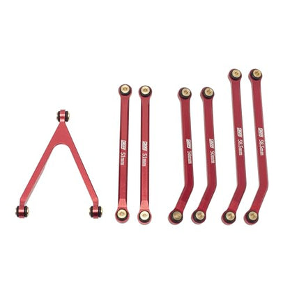 DKKY CNC Aluminum High Clearance for 1/24 RC Crawler Axial SCX24 AXI00001 C10 AXI00002 Jeep JLU Ford Bronco AXI00006 Upgrades (Red) - color: Red