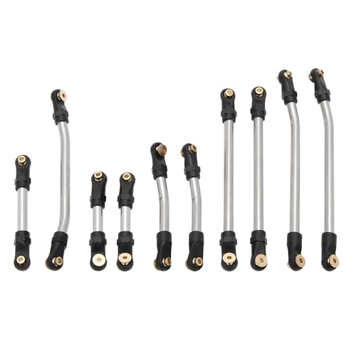 MEUS Racing SCX24 Links High Clearance Chassis Links & Steering Links Set for Axial 1/24 SCX24 Deadbolt AXI90081 B17 AXI00004 RC Crawler (Aluminum Alloy) - color: Aluminum