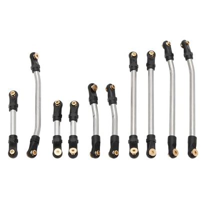 MEUS Racing SCX24 Links High Clearance Chassis Links & Steering Links Set for Axial 1/24 SCX24 Deadbolt AXI90081 B17 AXI00004 RC Crawler (Aluminum Alloy) - color: Aluminum