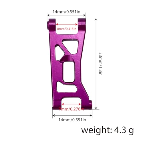 RC Aluminum Front Suspension Arms for Buggy Losi Micro-B/Micro-T Parts Upgrade (Black)