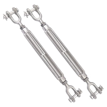 5/8 x 9 Inch Turnbuckle Forged Galvanized Steel Jaw and Jaw Turnbuckles for Cable Rail Rigging Rope Chain,3,500 lbs Working Load Limit, 2PCS (5/8" X 9") - size: 5/8" X 9"