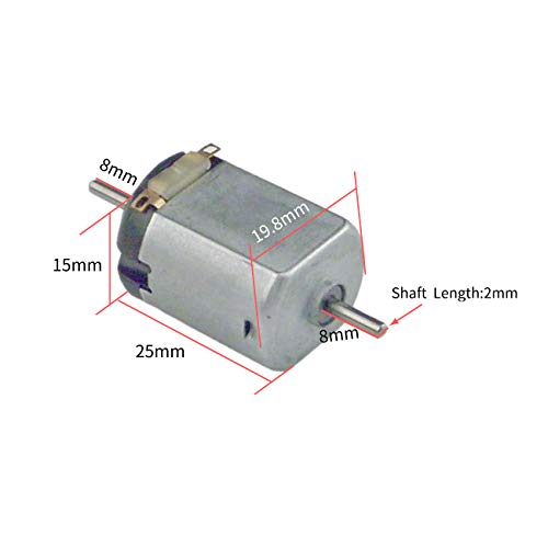 Lot of 2 Small DC Brush Motor Double Shafts 1.2V 3V 14000RPM for Model, Toys, Fan, Remote Control Devices - size: 130 DC Motor Double Shaft 2PCS
