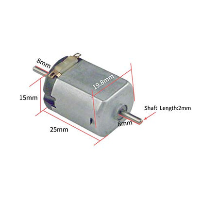 Lot of 2 Small DC Brush Motor Double Shafts 1.2V 3V 14000RPM for Model, Toys, Fan, Remote Control Devices - size: 130 DC Motor Double Shaft 2PCS