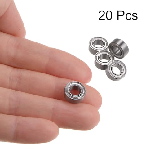 uxcell 20pcs MR105ZZ Deep Groove Ball Bearings 5x10x4mm Chrome Steel Miniature Bearing Double Shielded Precision Bearings, P6 (ABEC 3) - size: 5x10x4mm