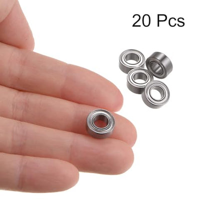 uxcell 20pcs MR105ZZ Deep Groove Ball Bearings 5x10x4mm Chrome Steel Miniature Bearing Double Shielded Precision Bearings, P6 (ABEC 3) - size: 5x10x4mm