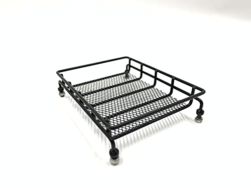 KTRC026 R/C Metal roof Luggage Rack for 1/8 1/10 RC Crawler Car for FMS FTX RC LC76 Land Cruiser FJ40 Y60 KM5 KM4 TRX4 D90 Gen9 H8P 4x4 Trucks YIKONG YK4104 YK4107 MJX H8H H12P f150 Bronco