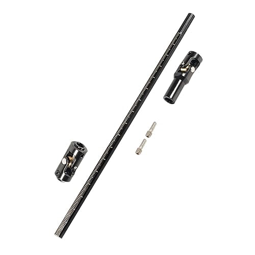 AMK 68-229mm Severable Ruled SCX10 Driveshaft Stainless Steel TRX4 Drive Shaft for 1/10 RC Crawler Sportys Scalers GSPEED Axial Capra UTB10 Pro Upgrades DIY LCG Rig (1Pcs Black) - color: 1pcs Black