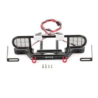 Rc Bumper Models Parts Compatible with for TRX4 for Defender Metal Front Camel Trophy Bumper with Light for 1/10 RC Crawler Car Accessory