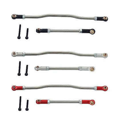 1/10 Steering Links 2Pcs Metal Adjustable Steering Linkage Servo Link Pull Rod for 1/10 RC Crawler Axial Capra 1.9 Unlimited Trail Buggy RTR Upgrades Accessories (1/10 Capra Steering Links Black)