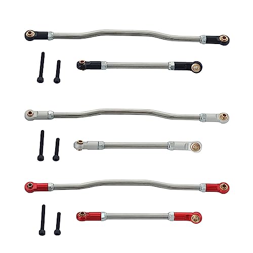 1/10 Steering Links 2Pcs Metal Adjustable Steering Linkage Servo Link Pull Rod for 1/10 RC Crawler Axial Capra 1.9 Unlimited Trail Buggy RTR Upgrades Accessories (1/10 Capra Steering Links Black)