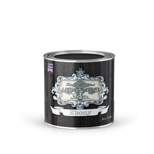 All-in-ONE Gel Stain - Ebony (Warm Black) - 8oz - color: Ebony, size: 8 Fl Oz