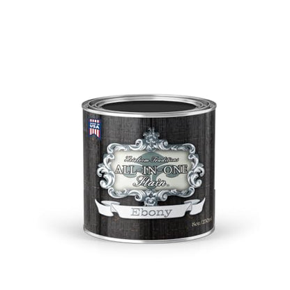 All-in-ONE Gel Stain - Ebony (Warm Black) - 8oz - color: Ebony, size: 8 Fl Oz