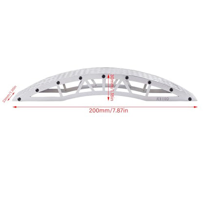 RC Crawler Bridge Obstacle, Stainless Steel DIY Assembly Ramp for 1/12 1/18 1/24 RC Crawler Course Accessories (Silver Arch Bridge) - style: Silver Arch Bridge