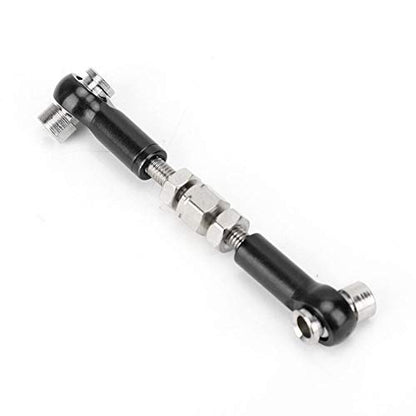 RC Servo Links, Adjustable Tie Rods Steering Linkage Set for 1/10 1/12 Scale RC Cars, Trucks, Buggies Compatible (Black)
