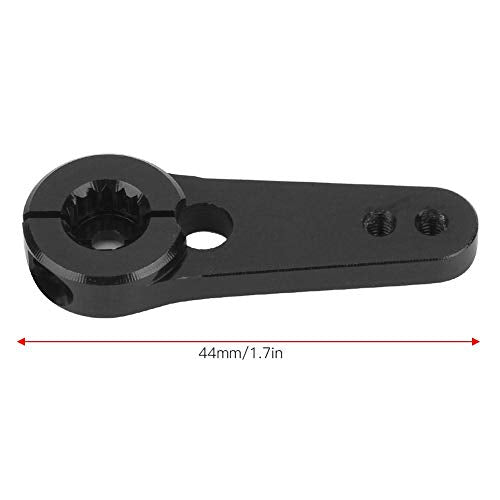 Dilwe Servo Horn, Metal RC Steering Servo Half Arm Horn 15T for HSP 1:5 Scale Truck Upgrade Part Black Silver(Black)