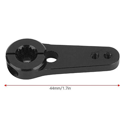 Dilwe Servo Horn, Metal RC Steering Servo Half Arm Horn 15T for HSP 1:5 Scale Truck Upgrade Part Black Silver(Black)