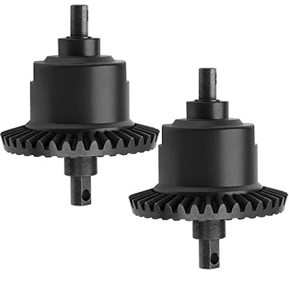 2Pcs Vgoohobby Metal Front/Rear Differential Set Diff. Complete Kit Upgrade Parts Compatible with Traxxas Slash 4X4 VXL Stampede 4X4 VXL Rustler 4X4 VXL HQ727 1/10 RC Car (Black) - color: Black