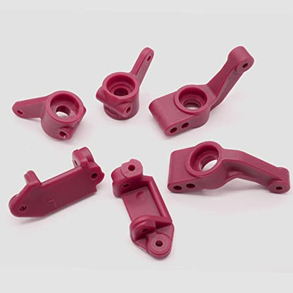OGRC Plastic Caster/Steering Block Rear Stub Axle Carriers for Slash 2WD | L&R Wheel Steering Kit for 1/10 Traxxas Slash Stampede Rustler 2WD #3632 #3736 #3752 - color: Red