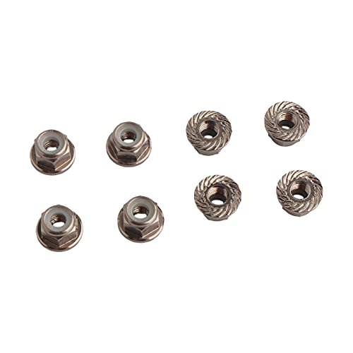 8PCS Flange M4 Lock Nuts Serrated Nylon Self-Tightening Aluminum M4 Wheel Hardware for Axial HPI TLR ECX Model RC Car Vehicles Upgraded Replacement Parts (Titanium) - color: Titanium