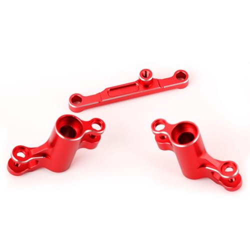 Aluminum Alloy Bellcrank Assembly with Drag Link Upgraded Parts for 1/16 Mini Maxx/Mini XRT,Replace#10743 (Red) - color: Red